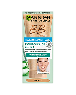 Garnier Hyaluronic Aloe Nawilżający krem BB dla skóry tłustej i mieszanej odcień ciemny 