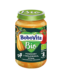 Bobovita BIOObiad Wołowina w Pomidorach z Dynią i Marchewką