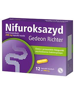 Nifuroksazyd Gedeon Richter (Nifuroksazyd Richter) kapsułki twarde 200 mg 12 kaps.