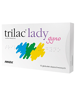Trilac Lady Gyno, Globulki dopochwowe z kwasem hialuronowym i mlekowym, 10 sztuk