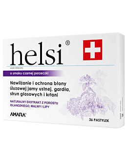 Helsi, Pastylki do ssania, Smak czarnej porzeczki, 36 sztuk