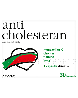 Anticholesteran, Preparat na utrzymanie prawidłowego poziomu cholesterolu, 30 kapsułek