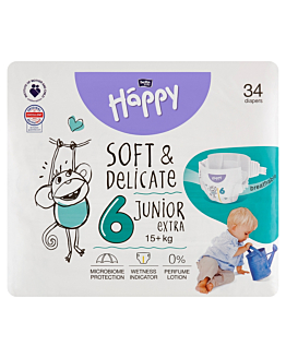 Bella Baby Happy Soft & Delicate Pieluszki Junior Extra 34 szt.