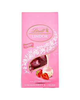 Lindt Pralinki z białej czekolady z kawałkami truskawek i śmietankowym nadzieniem