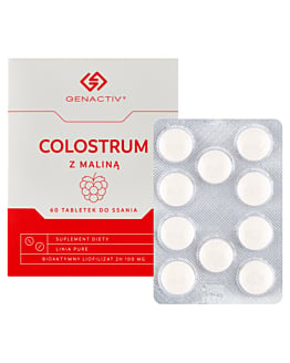 Genactiv Colostrum z Maliną Preparat wzmacniający odporność Tabletki do ssania