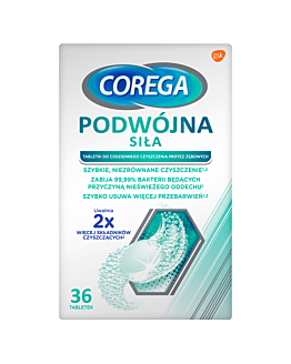 Corega Podwójna Siła, Tabletki rozpuszczalne do czyszczenia protez zębowych