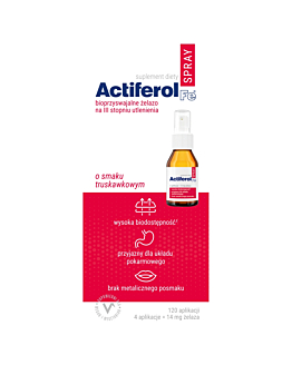 Actiferol Fe, Bioprzyswajalne żelazo w sprayu, Smak truskawkowy