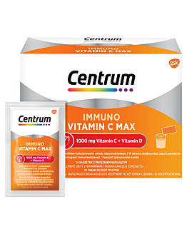 Centrum Immuno Vitamin C, Zestaw witamin i minerałów, Proszek musujący