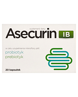 Asecurin IB, Preparat uzupełniający mikroflorę jelit, Kapsułki
