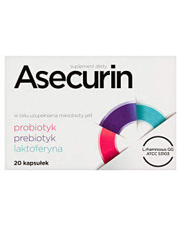 Asecurin, Suplement diety zawierający żywe kultury bakterii, Kapsułki