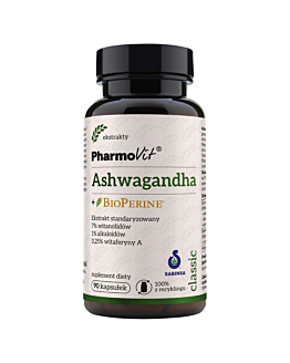 Pharmovit Ashwagandha + Bioperine, 90 kaps.