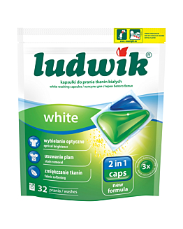 Ludwik White 2 in 1 Kapsułki do prania tkanin białych, 32 szt.