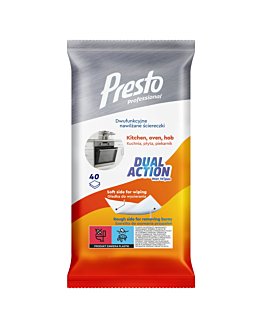 Presto Clean Dual Action do Piekarników - Ściereczki gospodarcze do płyt i kominków 40 szt.