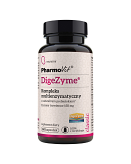 Pharmovit Classic DigeZyme Kompleks multienzymatyczny Enzymy trawienne 150 mg Kapsułki 
