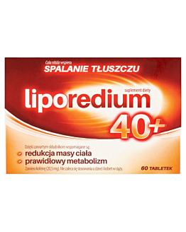 Liporedium 40+, Suplement diety wspomagający odchudzanie, Tabletki