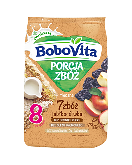 Bobovita Kaszka Porcja Zbóż Mleczna 7 Zbóż, Jabłko, Śliwka