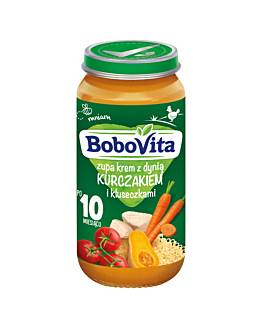 Bobovita Dynia Kurczak Kluseczki - Zupa-krem z dynią, kurczakiem i kluseczkami 250 g