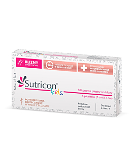Sutricon Kids Silikonowe plastry na blizny dla dzieci 3x7cm, 5 szt.