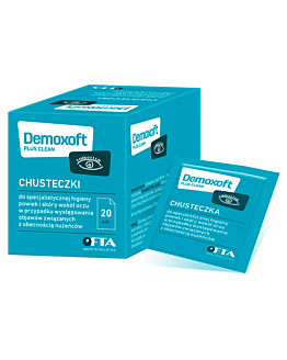 Demoxoft Plus Clean, Chusteczki do higieny powieki i skóry wokół oczu