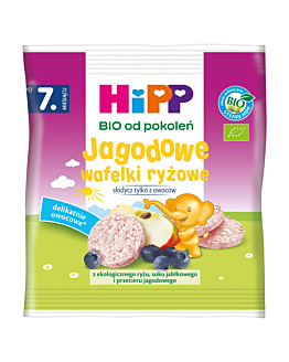 Hipp Wafelki Ryżowe Jagodowe Bio