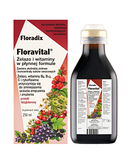 Floradix Floravital Żelazo i witaminy w płynnej formule
