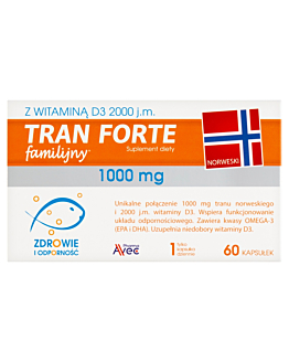 Tran Familijny Forte, Olej z wątroby dorsza z witaminami, Kapsułki