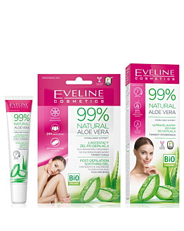 Eveline 99% Natural Aloe Vera Zestaw do depilacji twarzy i podbródka