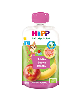 HIPP Mus jabłka-guawa-banany Bio po 6 m-cu 