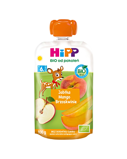 Hipp BIOMus Jabłko-Mango-Brzoskwinia BIOPo 6 Miesiącu