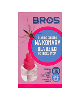 Bros Płyn do Elektro Na Komary dla dzieci Od 1 R.Ż. 60 Nocy 