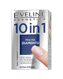 Eveline Baza + lakier + utwardzacz z drobinkami diamentów 10w1 5ml