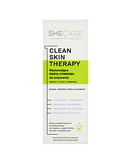 Shecare Clean Skin Therapy - Wysuszająca pasta cynkowa do zmywania - dekolt, plecy, ramiona 90g