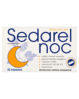 Sedarel Noc, Suplement diety wspierający układ nerwowy, Tabletki