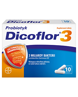 Dicoflor 3, Probiotyk dla dzieci od 3. roku życia i dorosłych, Kapsułki