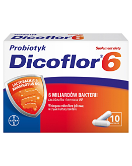 Dicoflor 6, Suplement diety zawierający żywe kultury bakterii, Kapsułki