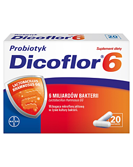 Dicoflor 6, Suplement diety zawierający żywe kultury bakterii, Kapsułki