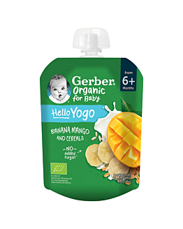 Gerber Organic Tubka Banany Mango z Jogurtem i Płatkami Zbóż