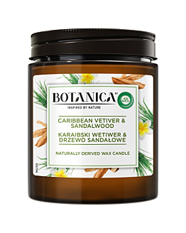 Air Wick Botanica Świeca zapachowa, Karaibski Wetiwer & Drzewo Sandałowe 