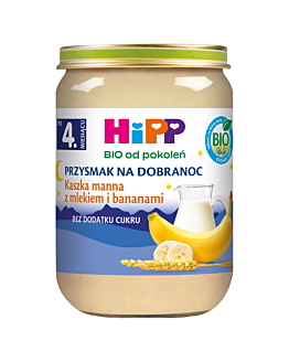 Hipp BIOKaszka Manna z Mlekiem i Bananami 