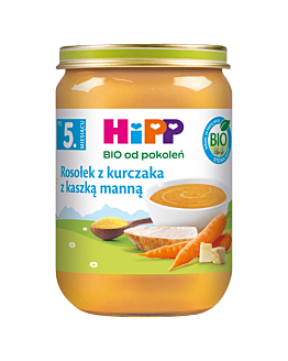 Hipp Obiad BIORosół z Kurczaka z Kaszą Manną Po 5 Miesiącu 