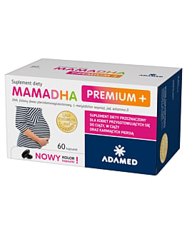 MamaDHA Premium+, Suplement diety dla kobiet planujących ciążę, w ciąży i karmiących piersią, Kapsułki