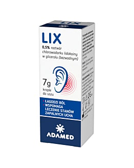 Lix 0,5 %, Roztwór chlorowodorku lidokainy, Krople do uszu