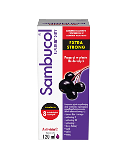 Sambucol Extra Strong, Standaryzowany ekstrakt z czarnego bzu, Płyn