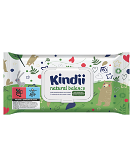 Cleanic Kindii  Naturals Balance Chusteczki dla dzieci i niemowląt, 60 szt.