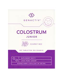 Genactiv Colostrum Junior Czarny Bez, Tabletki do ssania