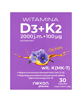 Nexon Witamina D3+ K2( 2000 j.m. +100 mcg), kapsułki 30 szt.