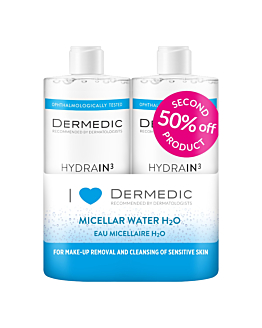 Dermedic Hydrain 3 Hialuro Acqua Micellare H2O 2x500ml