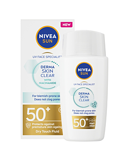 Nivea Sun Derma Skin Clear SPF50+ -  Krem do twarzy przeciw niedoskonałościom SPF50+ 40 ml
