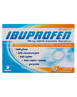 Ibuprofen Aflofarm 200 mg, Tabletki drażowane, 10 Sztuk