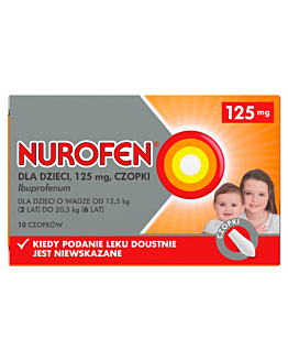 Nurofen dla dzieci 125 mg czopki doodbytnicze